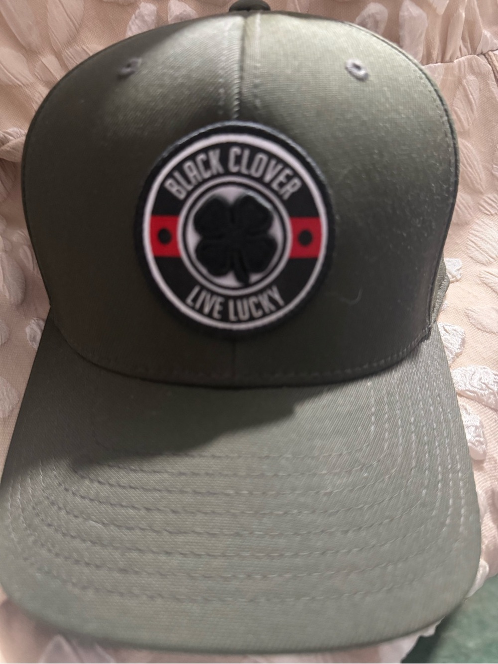 Black Clover Men's Olive 'Live Lucky' Patch Hat